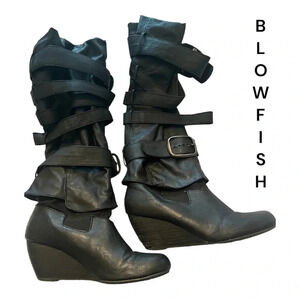 Blowfish Black Buckle Boots‎